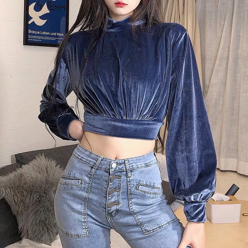 RB Velvet Áo croptop Bo chun Nhung Nary Closet 2022
