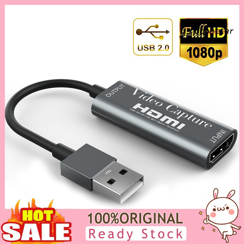DOH_USB 2.0 to HDMI 1080P Video Capture Card Live Streaming Recorder Box Adapter