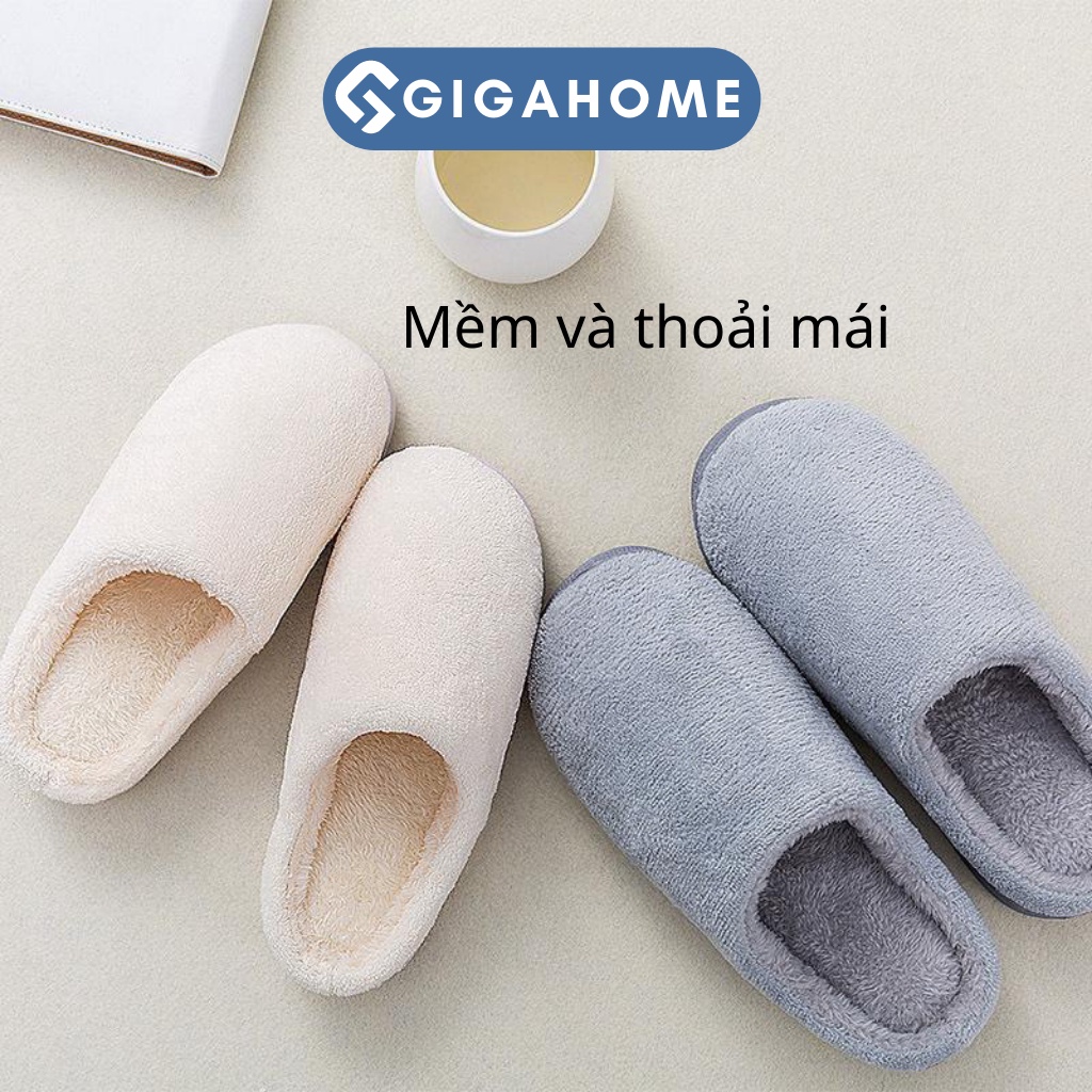 Dép Bông Mềm Nam Nữ Đi Trong Nhà, Văn Phòng GIGAHOME Chống Trượt, Giữ Ấm Chân 8769