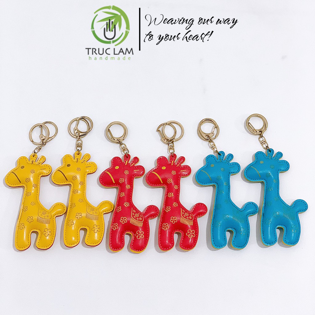 Móc Chìa Khóa Da Thật Hình Các Con Vật Nhồi Bông Ngộ Nghĩnh - Trúc Lâm Handmade