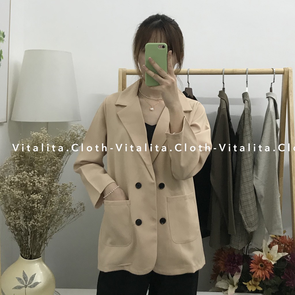 Áo vest nữ Blazer phong cách Hàn Quốc [Ảnh Video thật] - Kiểu áo Vest nữ khoác ngoài cực xinh | BigBuy360 - bigbuy360.vn