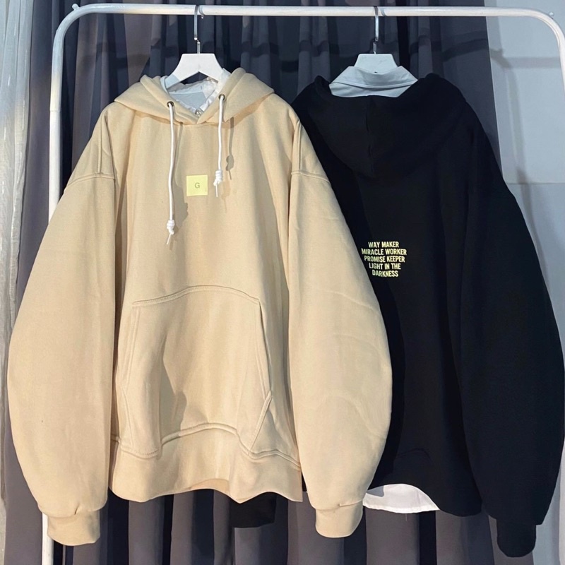 Áo khoác chui đầu hoodie nỉ in chữ trước sau unisex ulzzang nam nữ