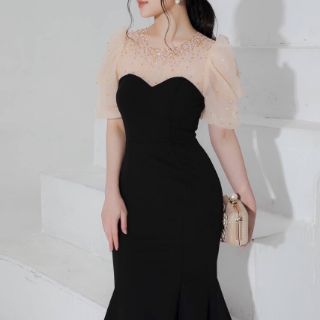 ĐẦM BODY ĐUÔI CÁ TAY PHỒNG PHỐI LƯỚI