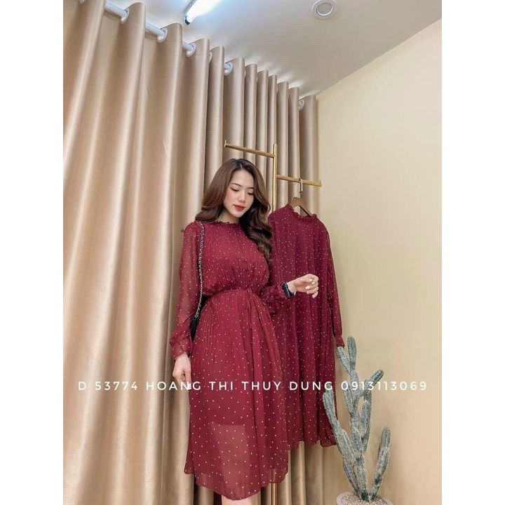 Váy hoa maxi bo tay mặc nhiều kiểu