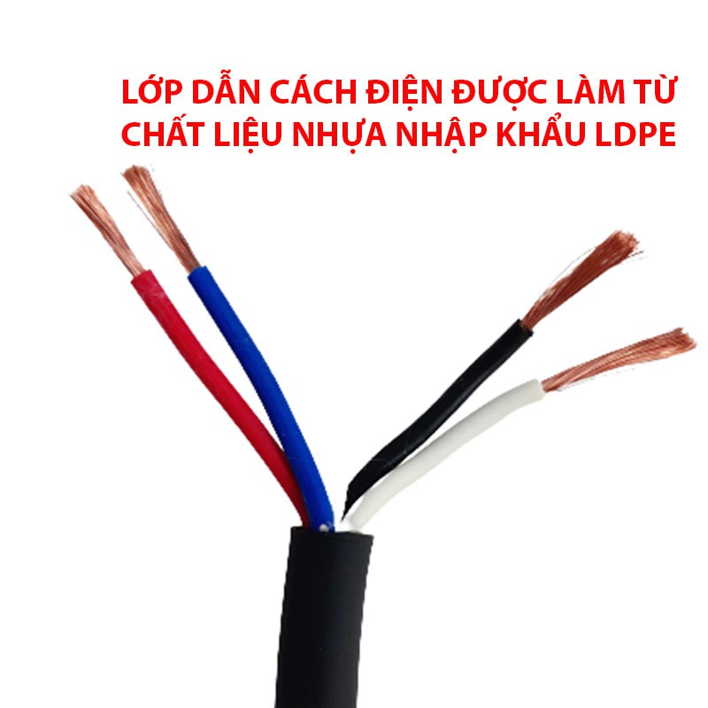 1 mét dây loa 4 lõi (1.5 và 2.5) Sommer - dây dẫn được làm bằng đồng OFC, độ dẫn mạnh, suy hao thấp, truyền tải nhanh