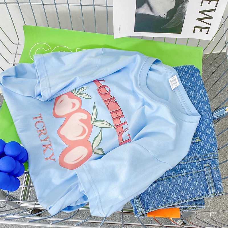 Áo Thun cotton Tay Ngắn Dáng Rộng Phong Cách Hàn Quốc Mới