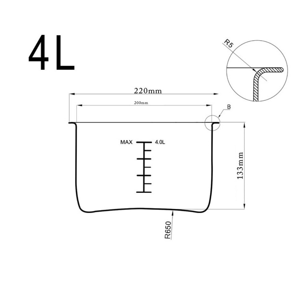 Lòng nồi áp suất đa năng chống dính 4L - 5L 6 lít