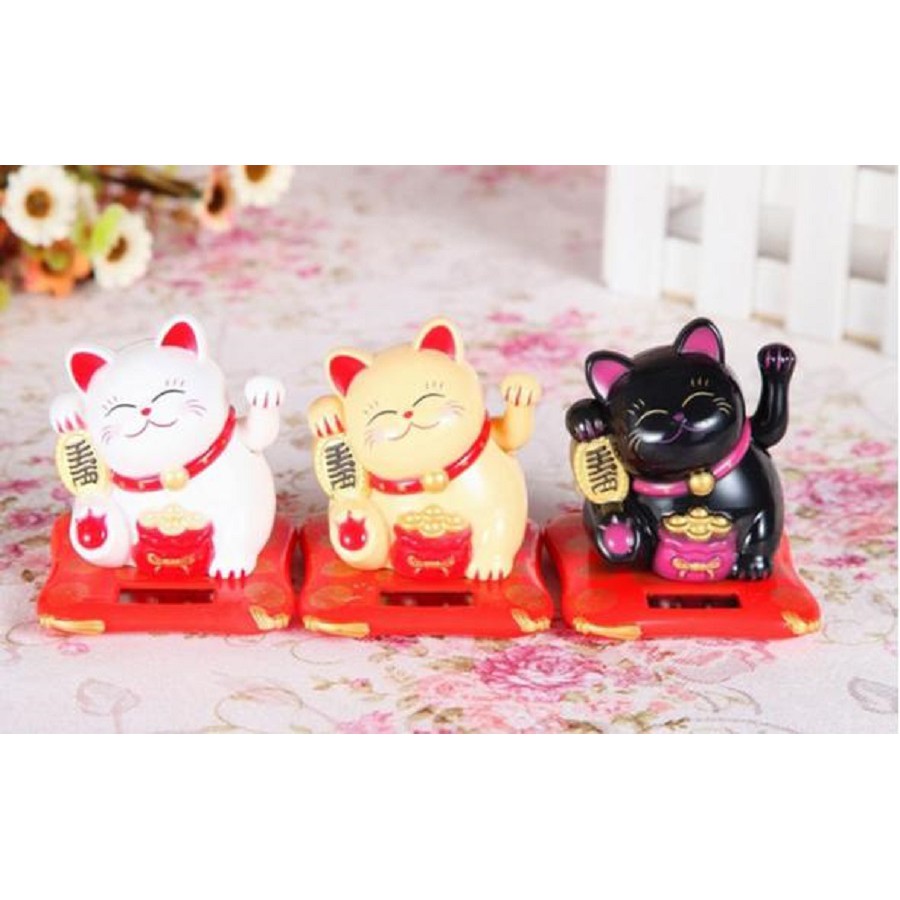 Combo 3 mèo may mắn vẫy tay năng lượng mặt trời size nhỏ | BigBuy360 - bigbuy360.vn