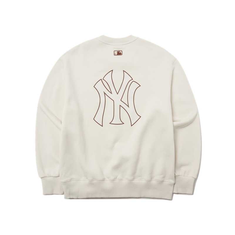 Áo sweater MLB NY dáng rộng lót nhung ấm áp thời trang thu đông cho nam và nữ mtb07