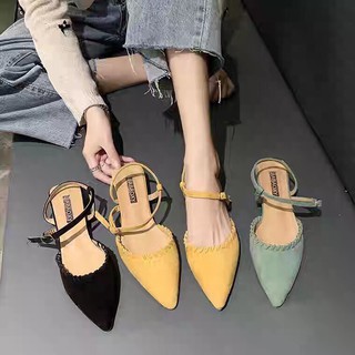 Giày mũi nhọn đế bệt đan viền có 3 màu siêu đẹp cực hot - TT136