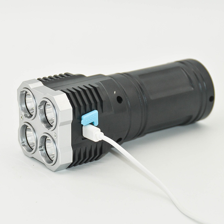 [P3] Đèn Pin Cầm Tay Chiếu Xa Siêu Sáng 4 Bóng 4 Chế Độ Sạc USB, Đèn Pin Led Siêu Sáng Cầm Tay Chắc Chắn 4 Chế Độ Sáng