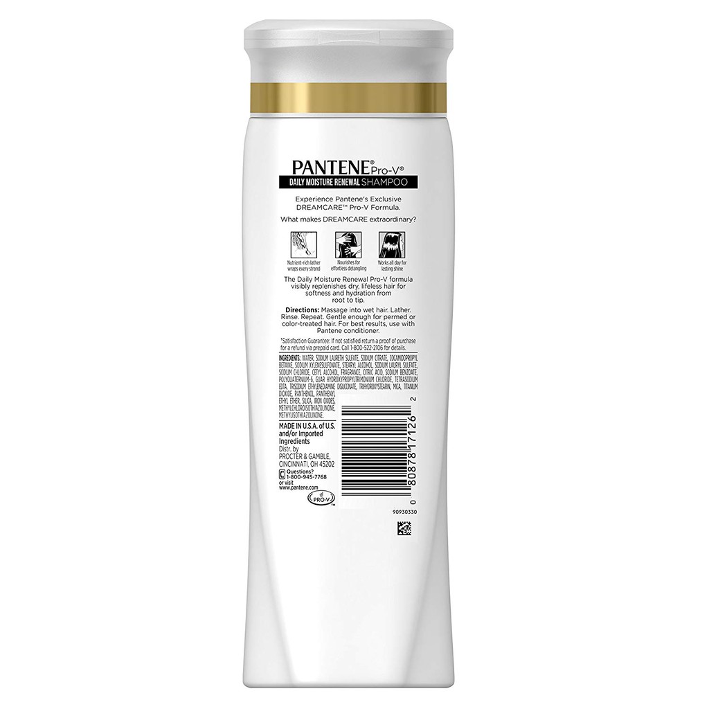 Dầu Gội Dưỡng Ẩm Tóc Pantene Pro-V Daily Moisture Renewal Hydrating Shampoo 375ml (Mỹ)