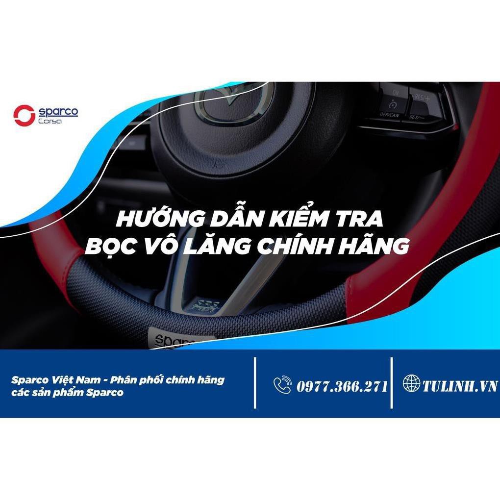 Bọc vô lăng Chính hãng Sparco mã 1117RD - đầy đủ tem mác, khung vô lăng