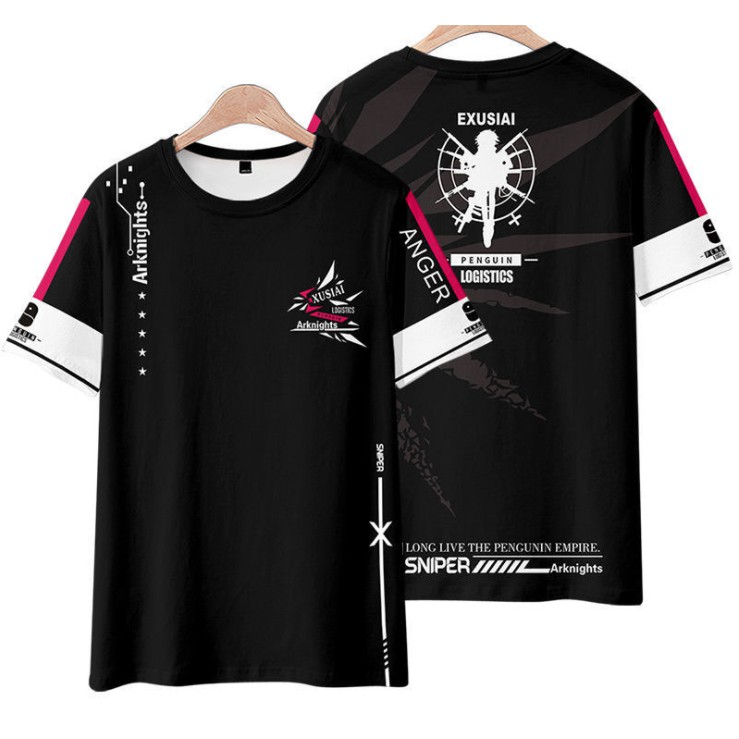Áo Thun Tay Ngắn Dáng Rộng In Họa Tiết Hoạt Hình Arknights Sniperg / GUARD / EXUAICI Nhật Bản 3D Thời Trang Thường Ngày Cho Nam Và Nữ