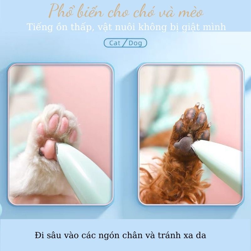 Tông đơ mini cắt, tỉa lông cho thú cưng, lông bàn chân, lông mi mắt, lông tai, làm đẹp cho chó mèo