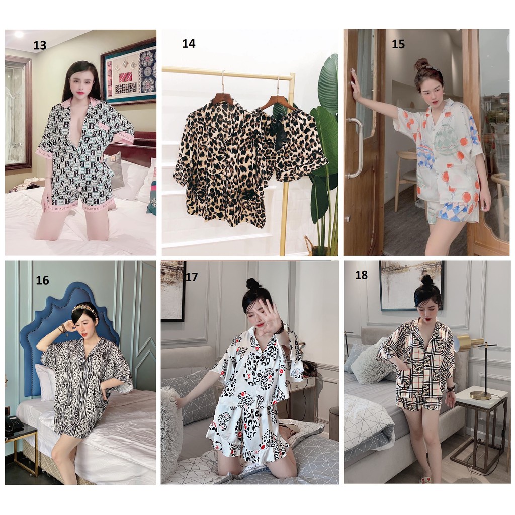 Đồ Bộ Lụa Latin- Tay Cánh Dơi Quần Đùi