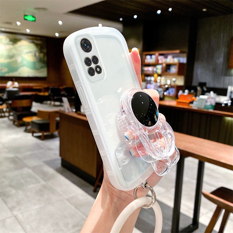 Ốp Điện Thoại Silicon Hình Phi Hành Gia Có Dây Đeo Cho Xiaomi Redmi Note 11 11S Pro 4G 5G