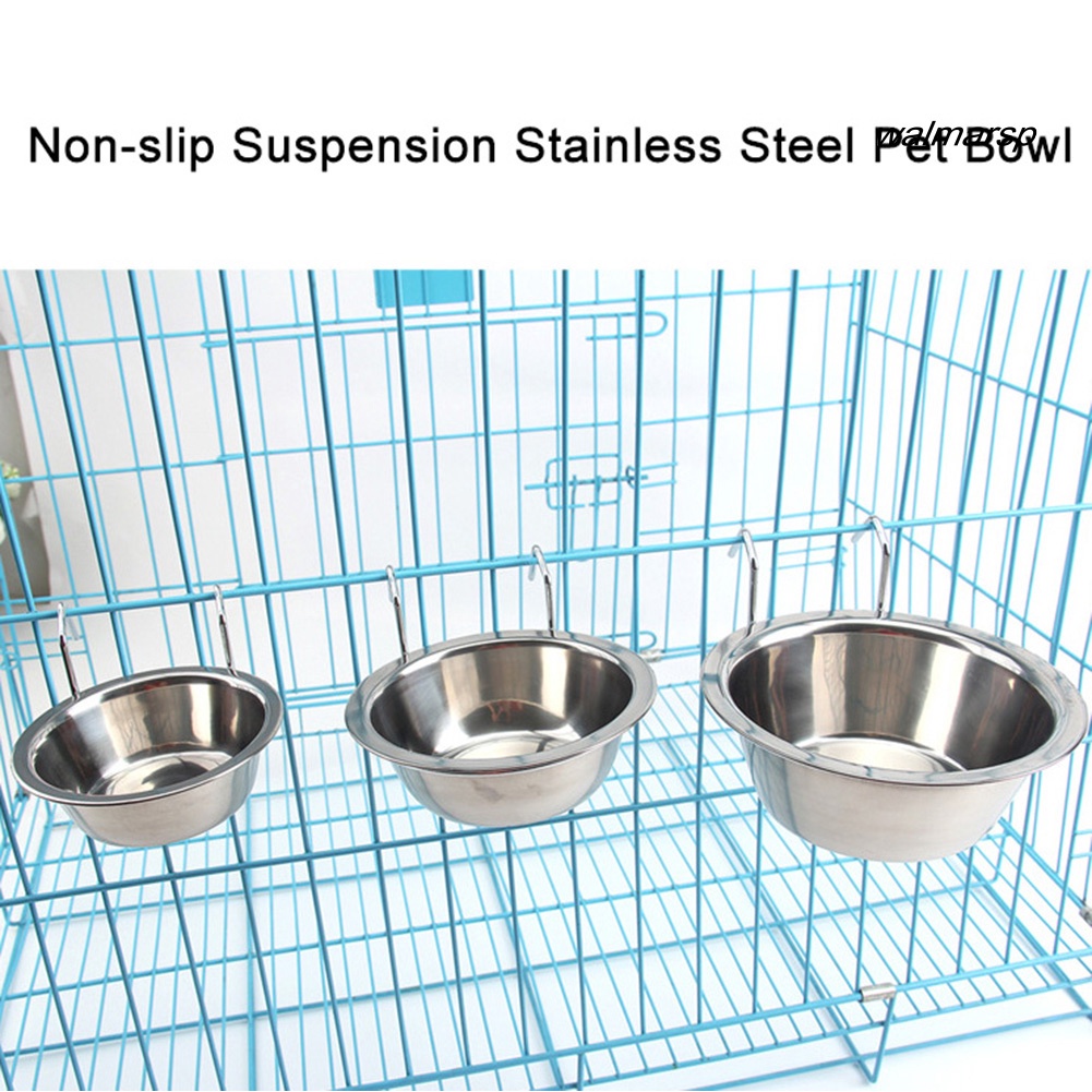 Bát đựng thức ăn nước uống bằng thép không gỉ có móc treo cho thú cưng