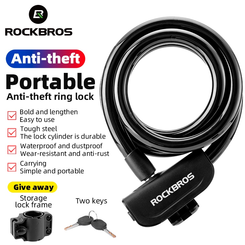 Dây Cáp Khóa Xe Đạp Điện Rockbros Chống Trộm Tiện Dụng