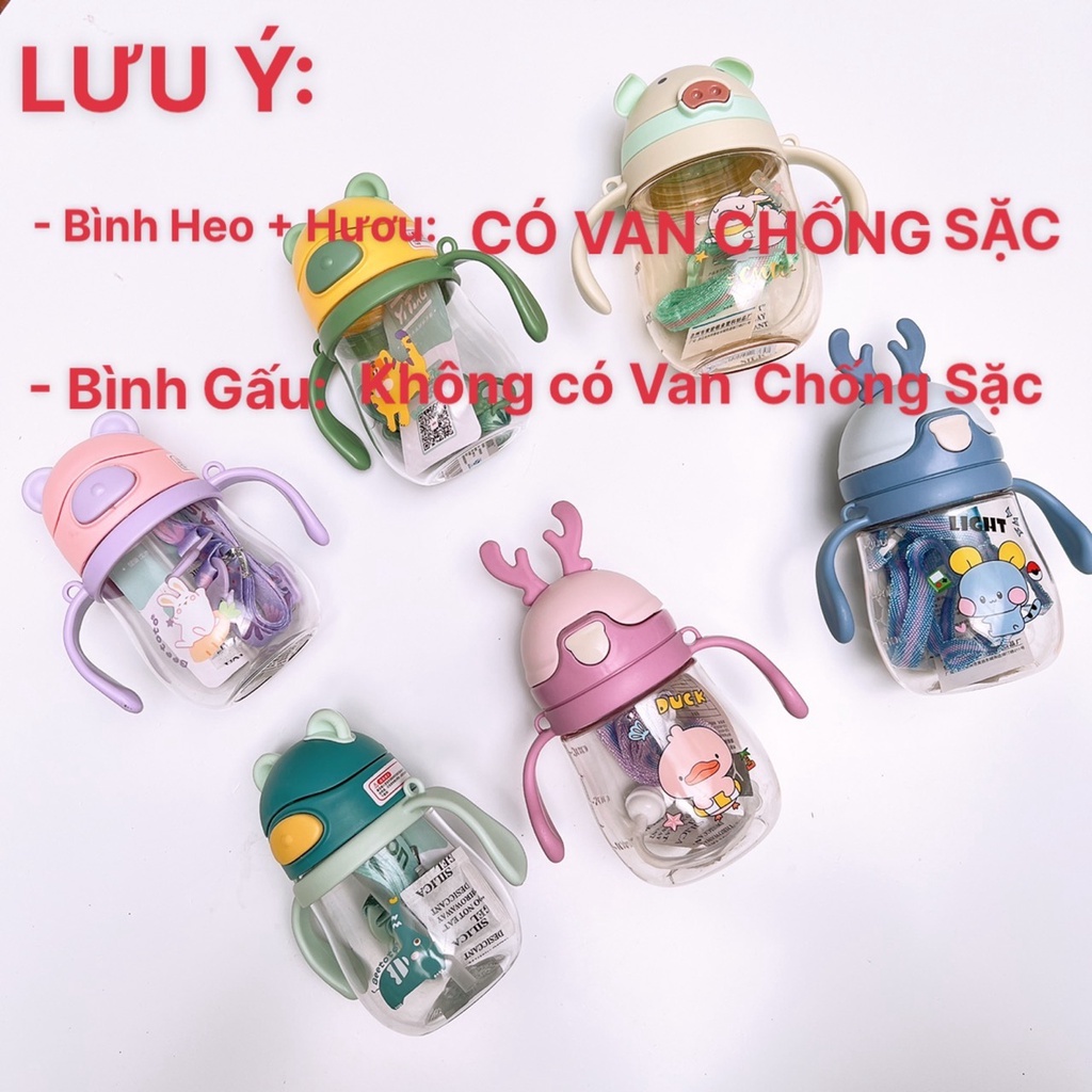 Bình tập uống có tay cầm, chống sặc cho bé (kèm dây) 𝐃𝟏𝟖