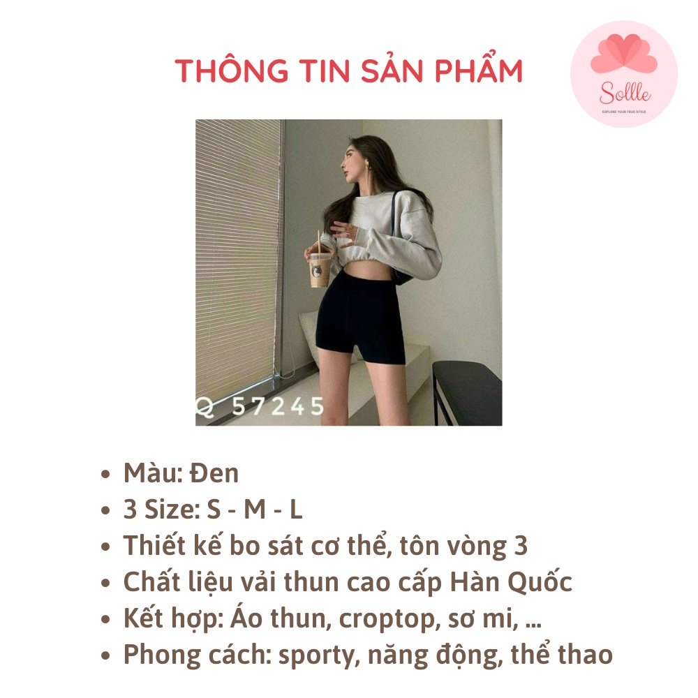 Quần legging đùi short body dáng ôm boxer ngắn phong cách sporty thể thao cá tính Sollle QSL001