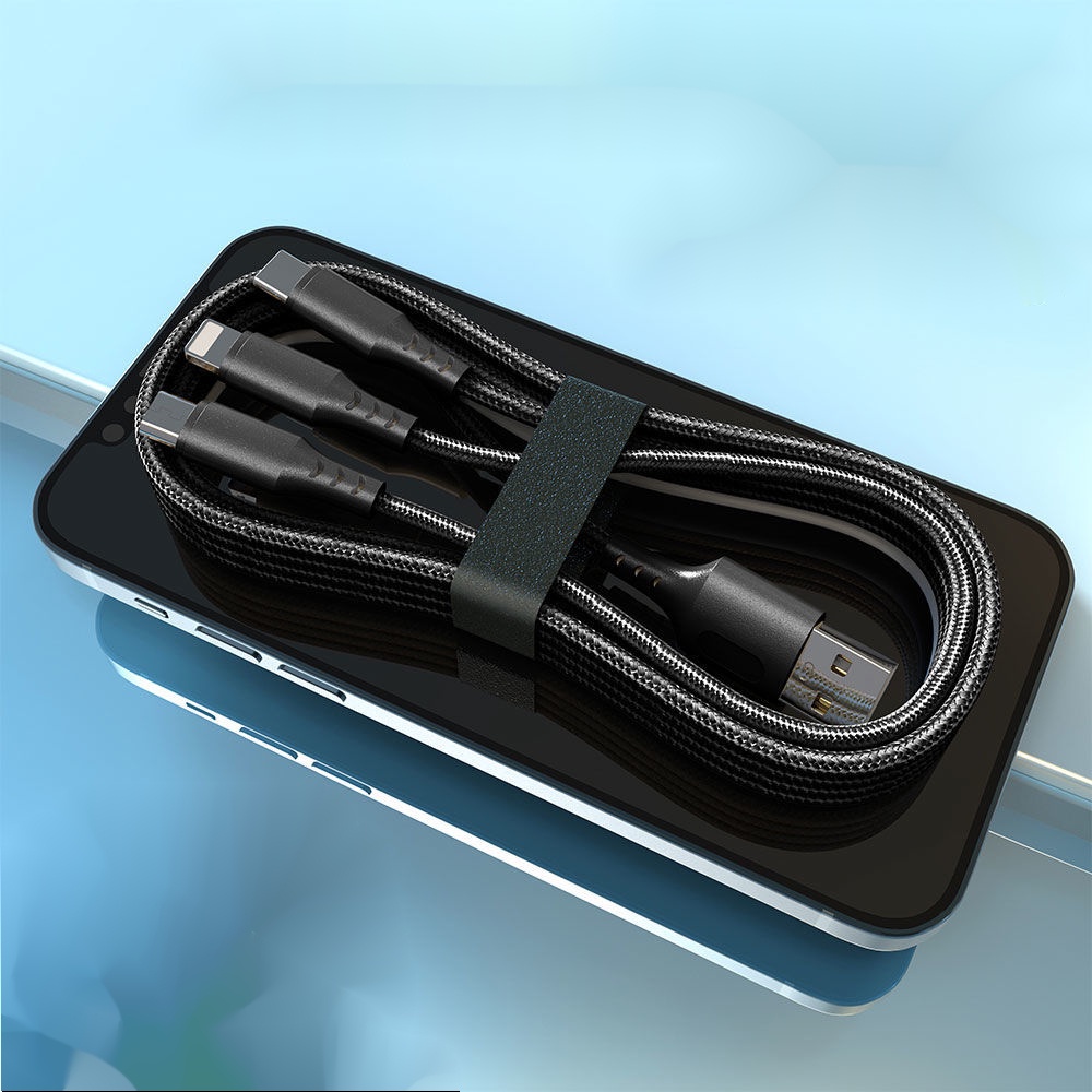 Dây Cáp Sạc Nhanh Ba Đầu Cho Huawei VIVO Xiaomi OPPO