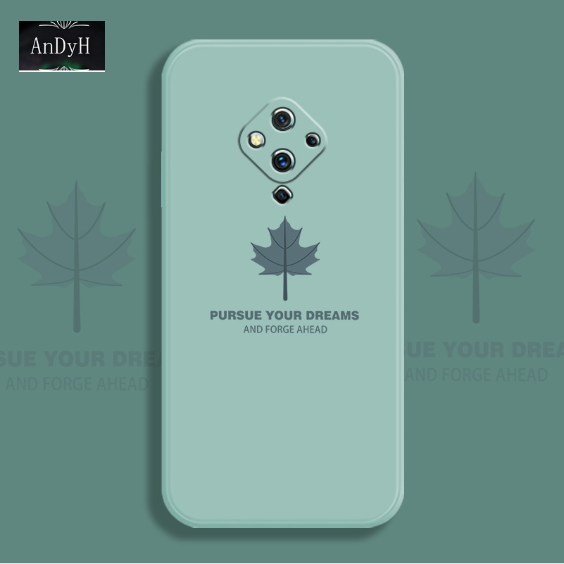 Ốp điện thoại silicon nhám họa tiết lá phong đơn giản có dây đeo tiện lợi cho Vivo S1 Pro S5 S6 S7 S9 S7E S9E