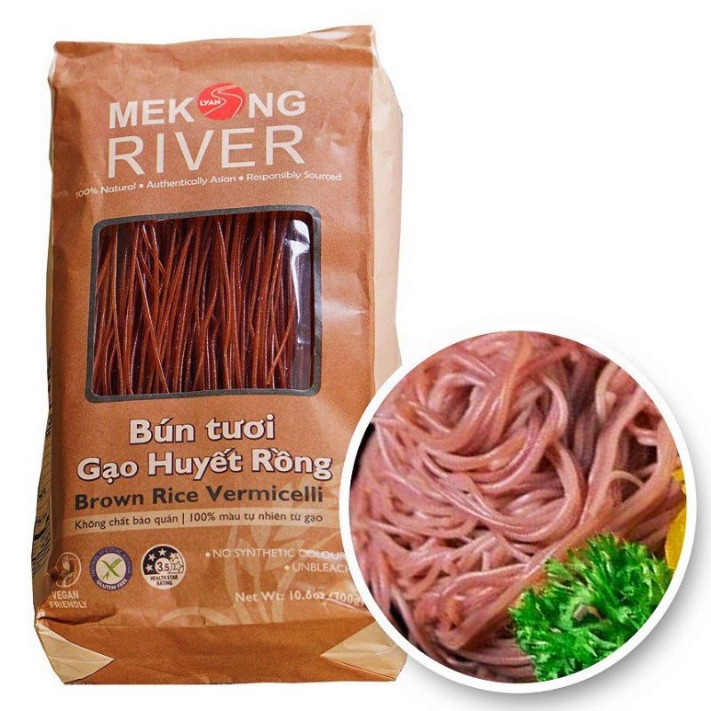 Bún gạo huyết rồng, bún tươi gạo huyết rồng Mekong River gói 300gr