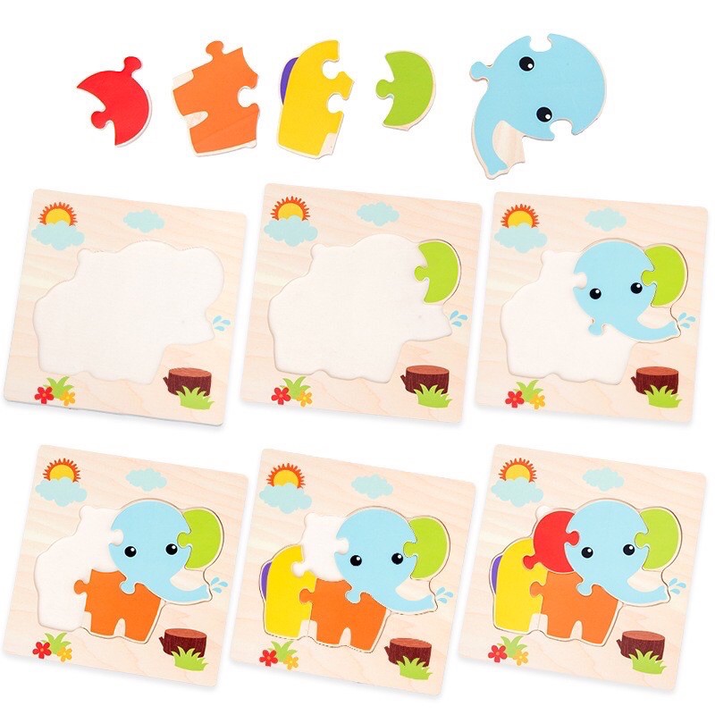 Đồ Chơi Tranh Ghép Hình 3D Nổi Bằng Gỗ MICLIK - Động Vật Có Cánh - Đồ Chơi Gỗ Thông Minh Montessori Cho BéCLI