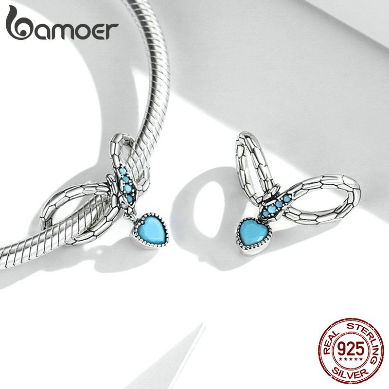 Hạt phụ kiện Bamoer bạc 925 SCC2004 hình dạng rắn 4.5mm phụ kiện trang trí cho vòng tay DIY