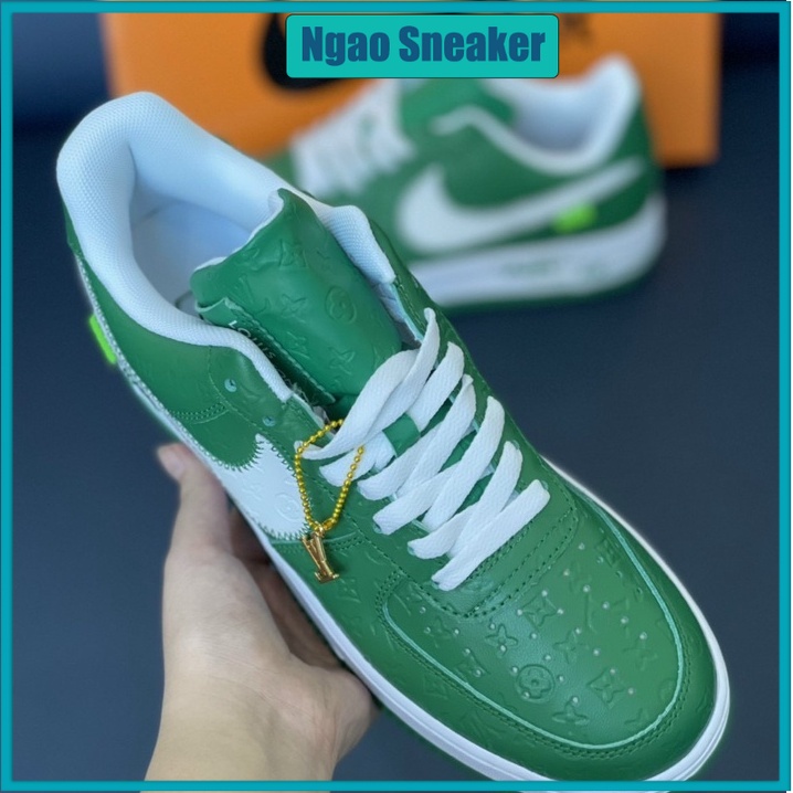 Giày AF1 Lv "Dum Green" họa tiết in dập phiên bản cao cấp