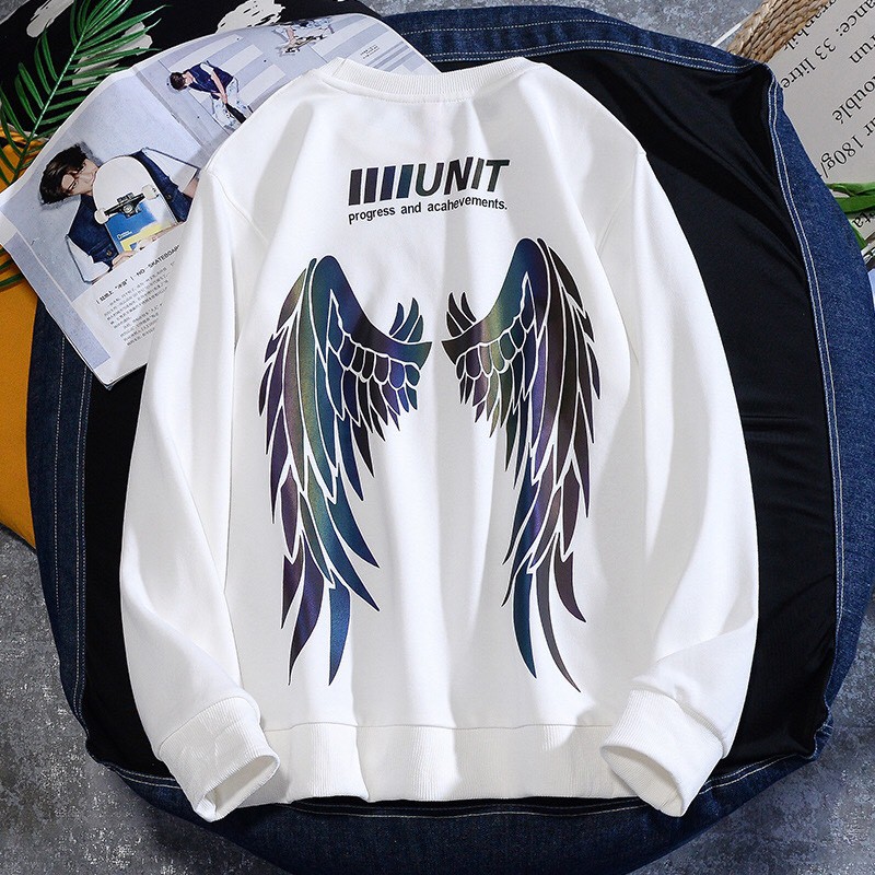 Áo sweater GẤU 194 vải thu đông co dãn, dày dặn mềm mịn form rộng phong cách Unisex - UNIT ĐÔI CÁNH phản quang | BigBuy360 - bigbuy360.vn