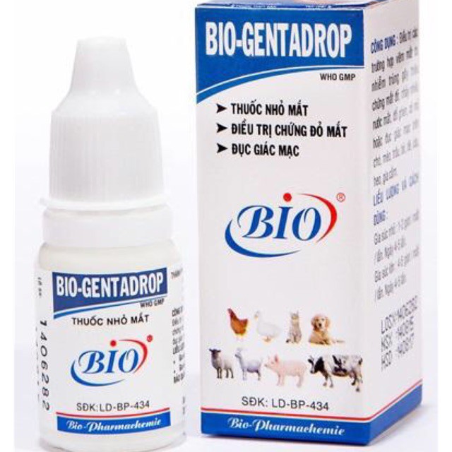 Thuốc nhỏ mắt Bio Genta Drop dành cho chó mèo trị viêm mắt 5.0