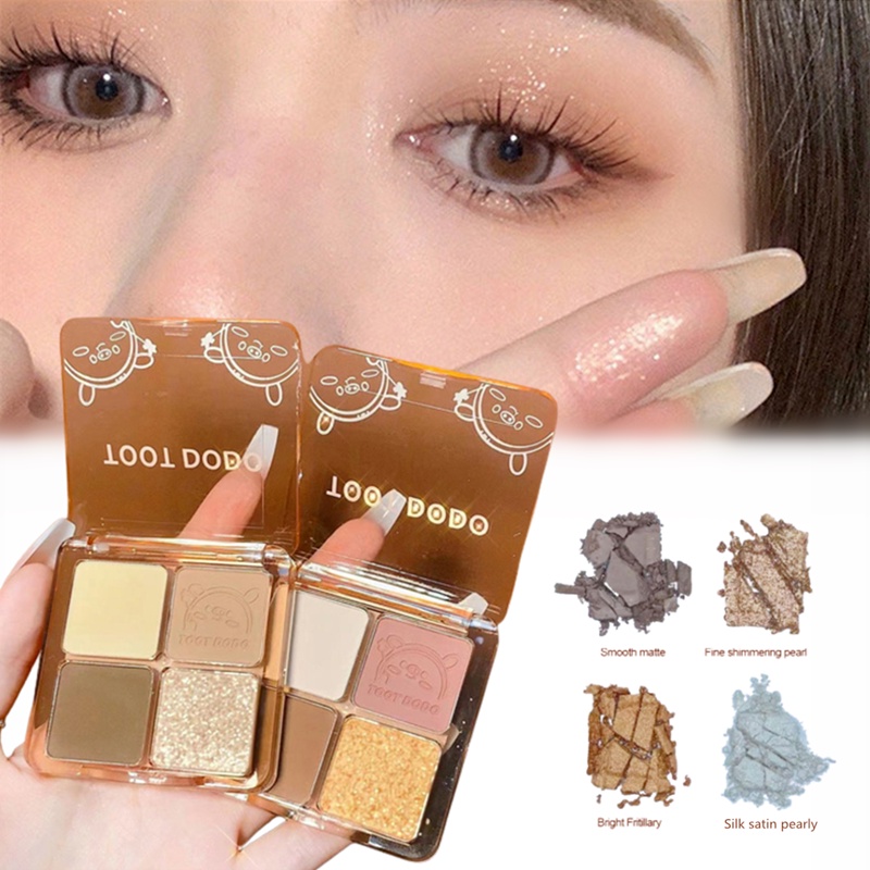 Bảng Phấn Mắt 4 Màu Sắc Hiệu Ứng Lì / Ánh Ngọc Trai Chống Nước Chống Mồ Hôi Bền Màu Dài Lâu