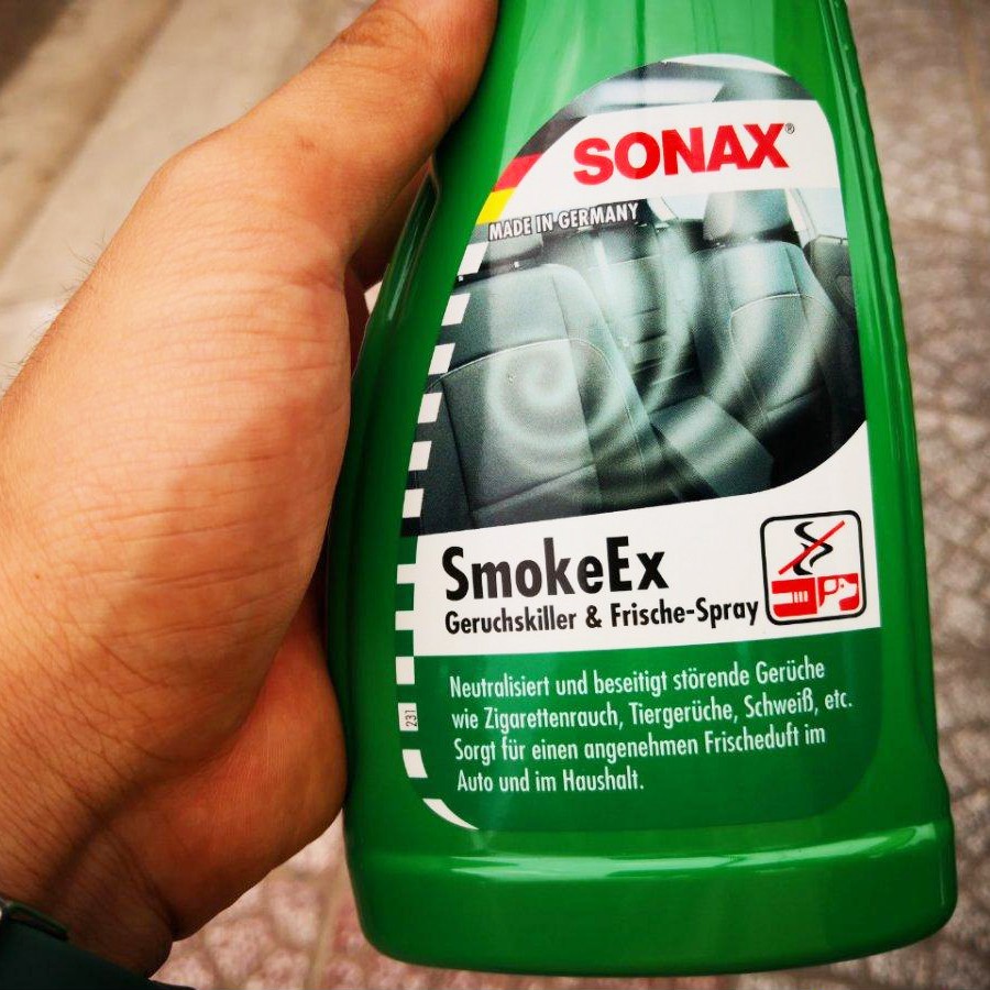 SONAX - Dung Dịch Khử Mùi Hôi/Khói Thuốc LáTrong Nội Thất Ô Tô (Sonax Smoke-Ex  500ml) [Hàng Đức Chính Hãng]