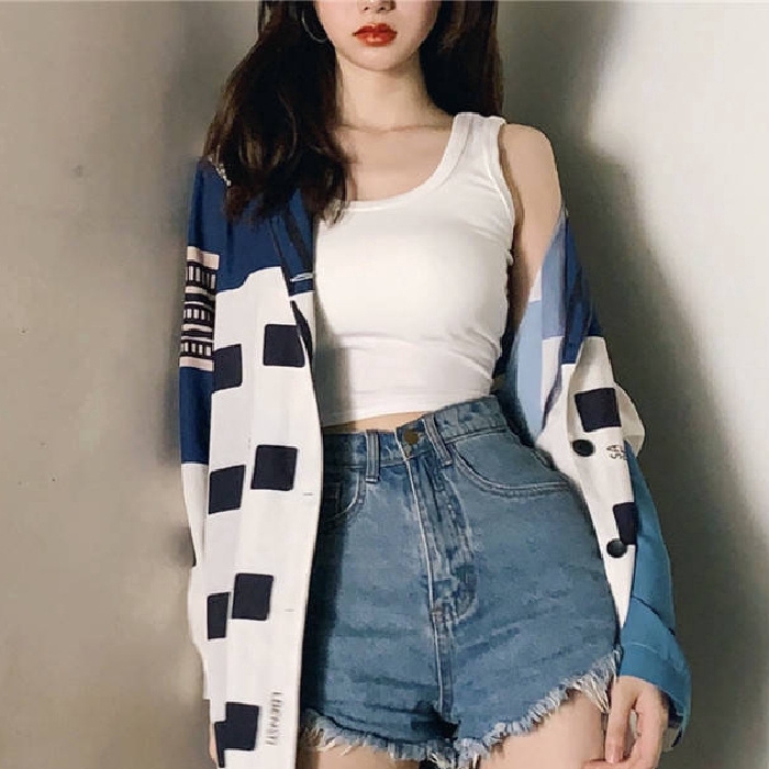 Short vest Women's sleeveless camisole Tight exposed belly button vest