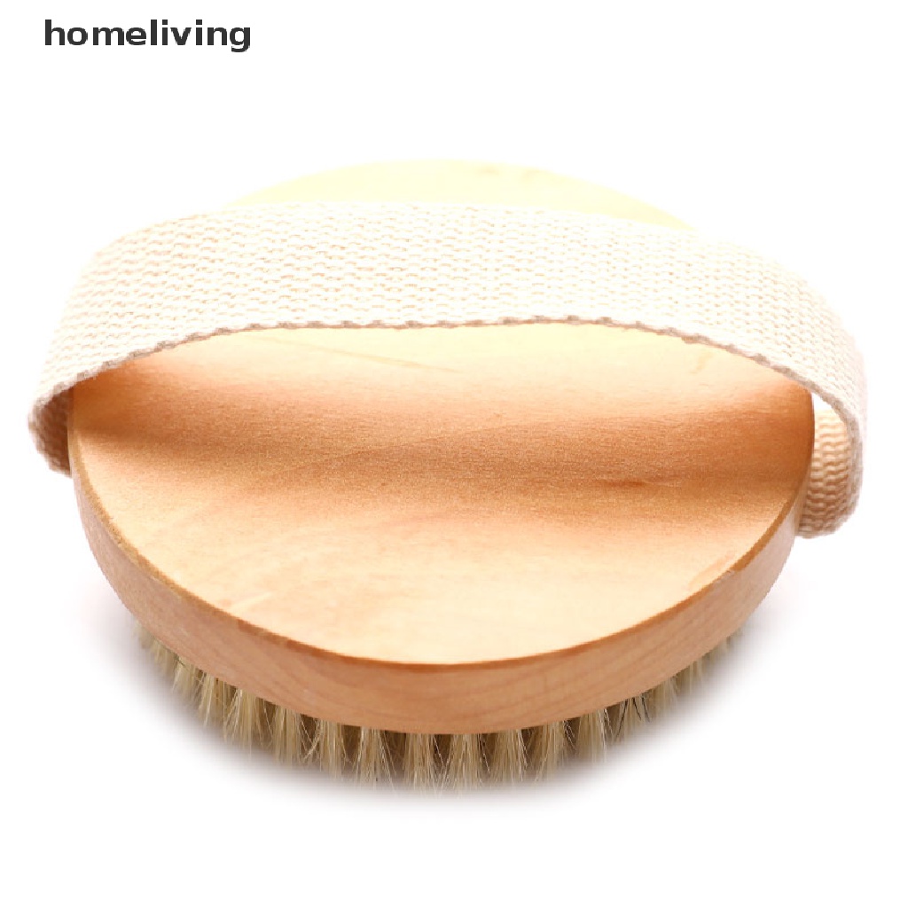 Bàn Chải Tắm Lông Ngựa Bằng Gỗ Massage Tẩy Tế Bào Chết Cơ Thể