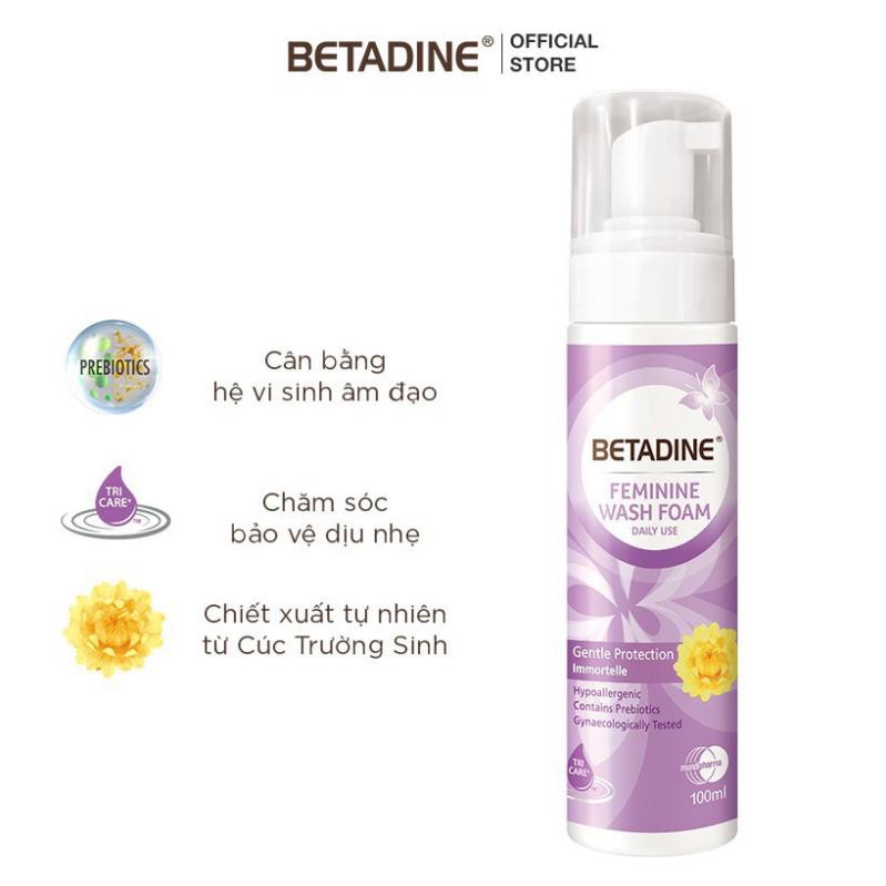 💗[FREESHIP]💗💗💗 Bọt vệ sinh phụ nữ Betadine Gentle Protection - chai 100ml ☀️☀️☀️ GIÁ RẺ