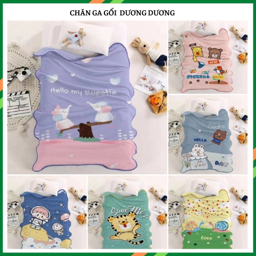 Chăn cho bé đi học chăn tuyết sữa nỉ nhung mềm mịn an toàn cho bé KT 1m x 1m4
