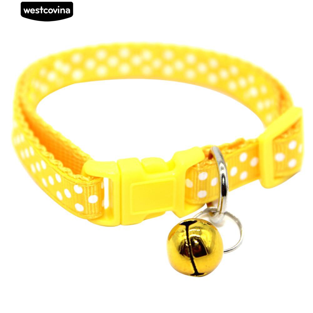 Vòng đeo cổ họa tiết chấm bi có chuông xinh xắn dành cho thú cưng