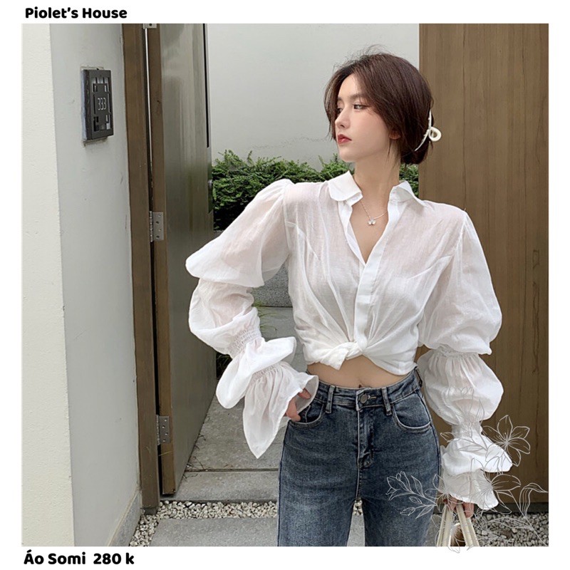 Áo sơ mi kiểu tay phồng