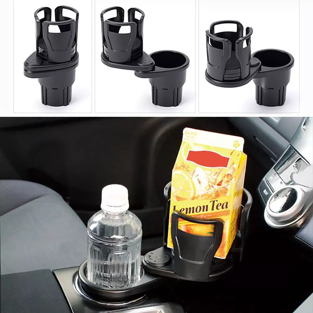 Rèm Cửa Sổ Xoay 360 Độ° Giá Đỡ Cốc Nước / Đồ Uống 2 Trong 1 Gắn Khung Xoay Cố Định Chống Trượt Đa Năng Cho Xe Hơi