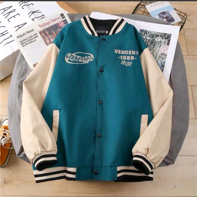 Áo Khoác Bomber Nữ - Áo Khoác Dù Bóng Chày In Chữ Vencent 1988 Thời Trang Z2 STore