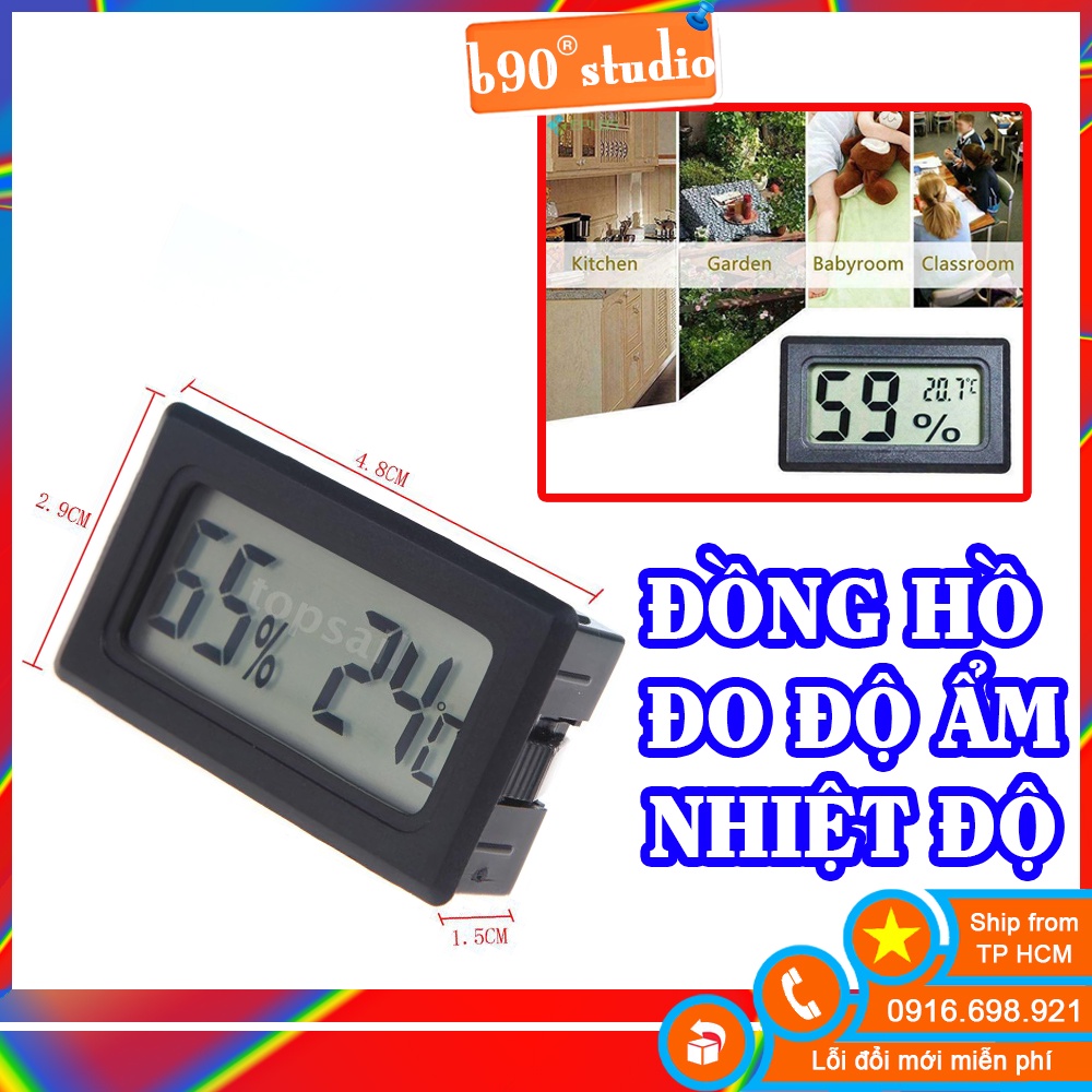 GIÁ SỈ  Đồng hồ đo độ ẩm và nhiệt độ không khí điện tử mini có màn hình hiển thị LCD đa năng tiện lợi