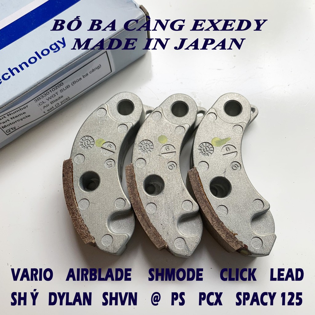 Bố ba càng Exedy cho SH, PCX, Vario, Airblade, SHMode, Click, Lead - Hàng Nhật Bản chất lượng cao