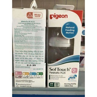 Bình sữa pigeon SofTouch Peristaltic PLUS bình cổ rộng 160ml/240ml