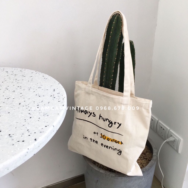 TÚI TOTE VẢI STYLE HÀN QUỐC - TÚI VẢI TRẮNG ULZZANG “books'