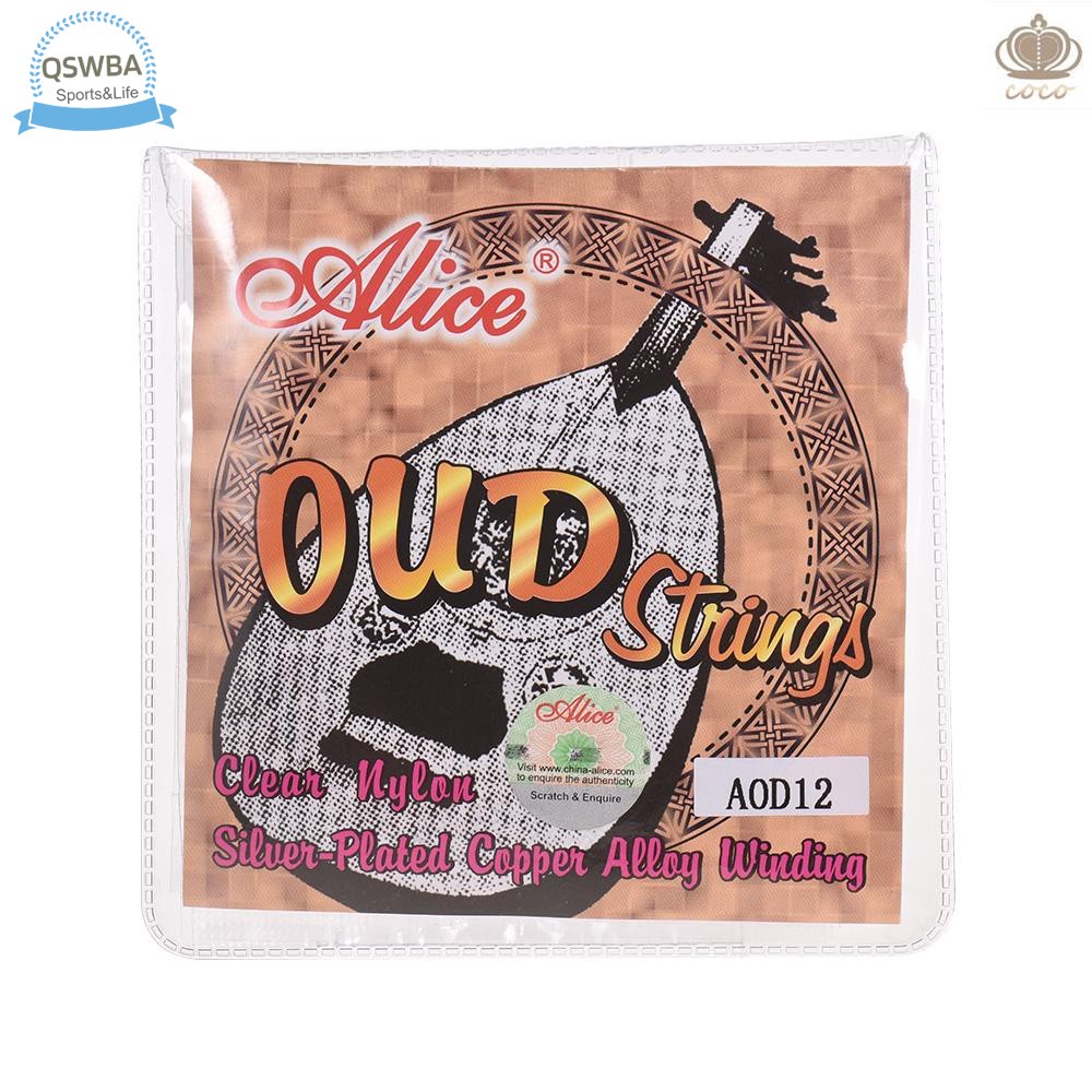 Bộ Dây Nylon Lõi Nylon Mạ Bạc 12 Dây Qswba Alice AOD12 (G-D-D-A-E-B-F) (.022-.033) .my