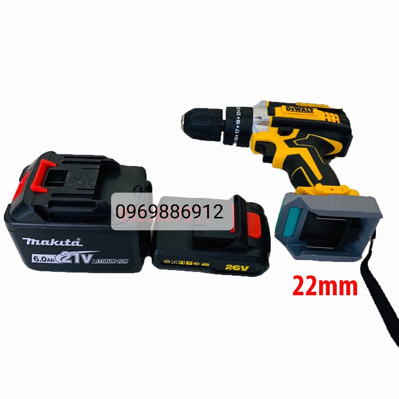 Đế chuyển dùng pin makita 4cm thông dụng sang loại chân máy trung quốc 22mm 18mm
