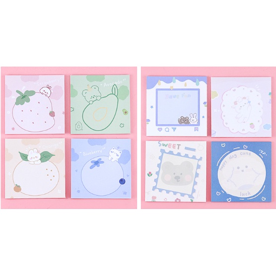 Sổ note thức ăn quả bơ N26 giấy ghi chú bánh mì trứng ốp lết